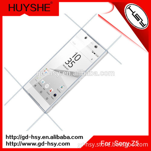 HUYSHE Cell Phone Screen Protector with Self Adhesive for Sony Xperia Z5 Tempered Glass Use Crystal Glass Coating